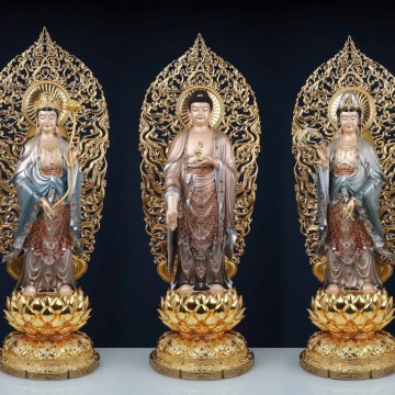 Tôn Tượng Tây Phương Tam Thánh Đồng Men Cổ cao cấp S1